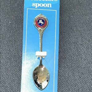 New Orleans Silver Collector Spoon with Red and Blue Enamel Crest - Unbranded